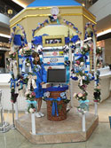 The booth of TBS TV programs of Friday  with preserved blue roses