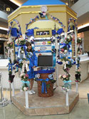The booth of TBS TV programs of Friday with preserved blue roses